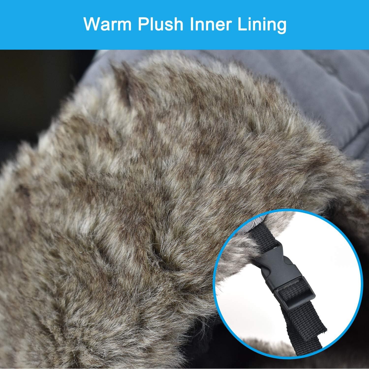 Winter Ski Hat with Ear Flap Removable Face Mask Windproof Faux Fur Hunting Hat