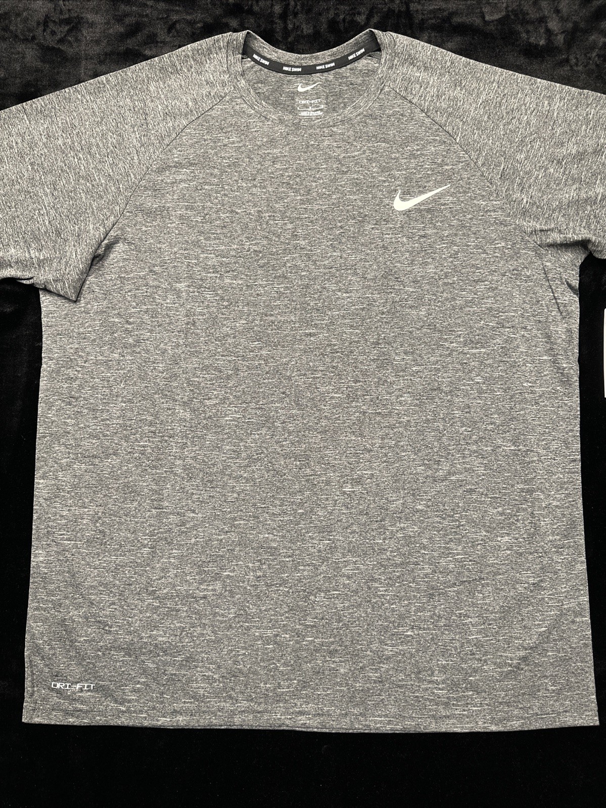 Nike DRI-FIT Swim Hydroguard Lrg/Heather Black Short Sleeve Shirt #NESSA589-001