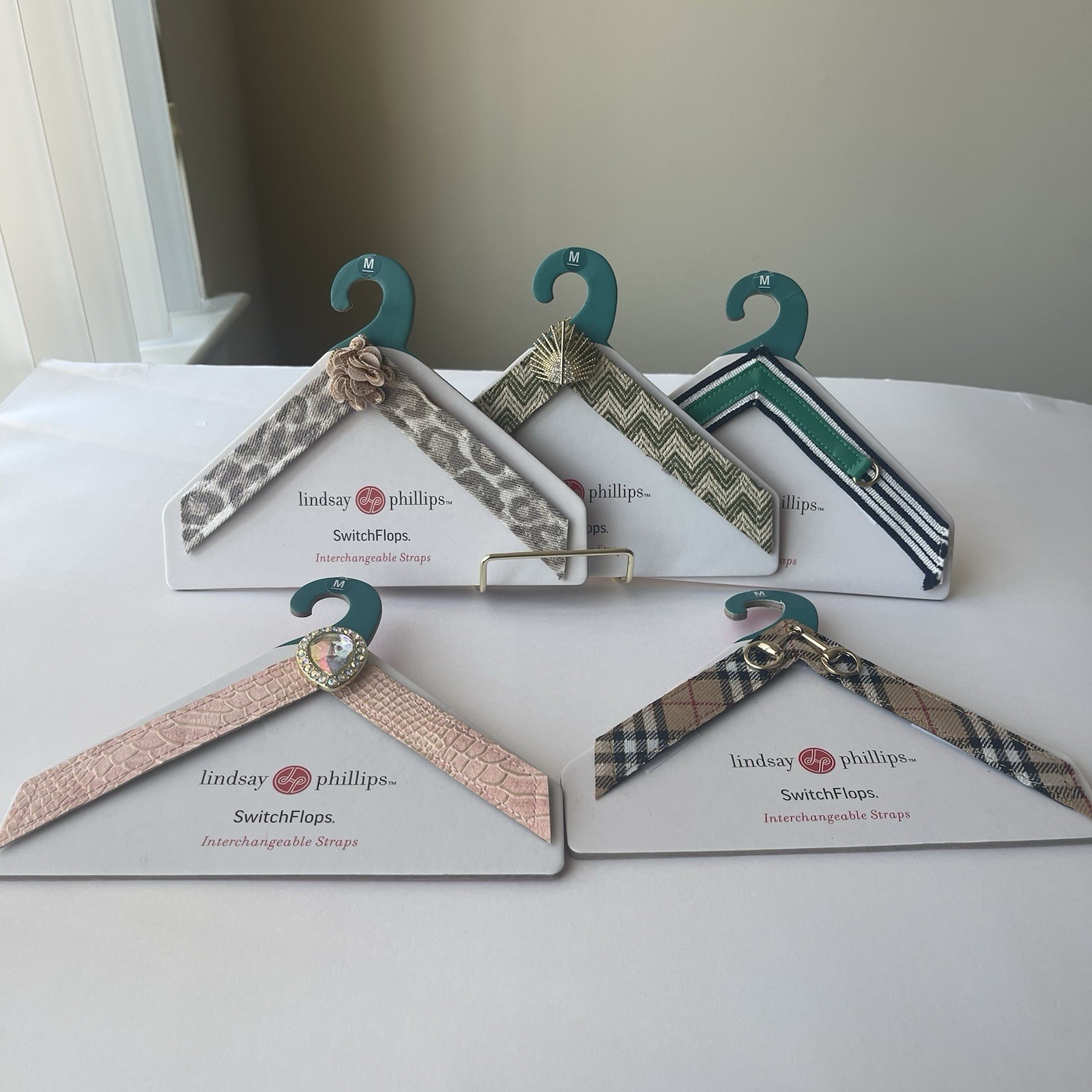 Lindsay Phillips Switch Flops MED Lot Of 5 Pairs Interchangeable Straps NEW