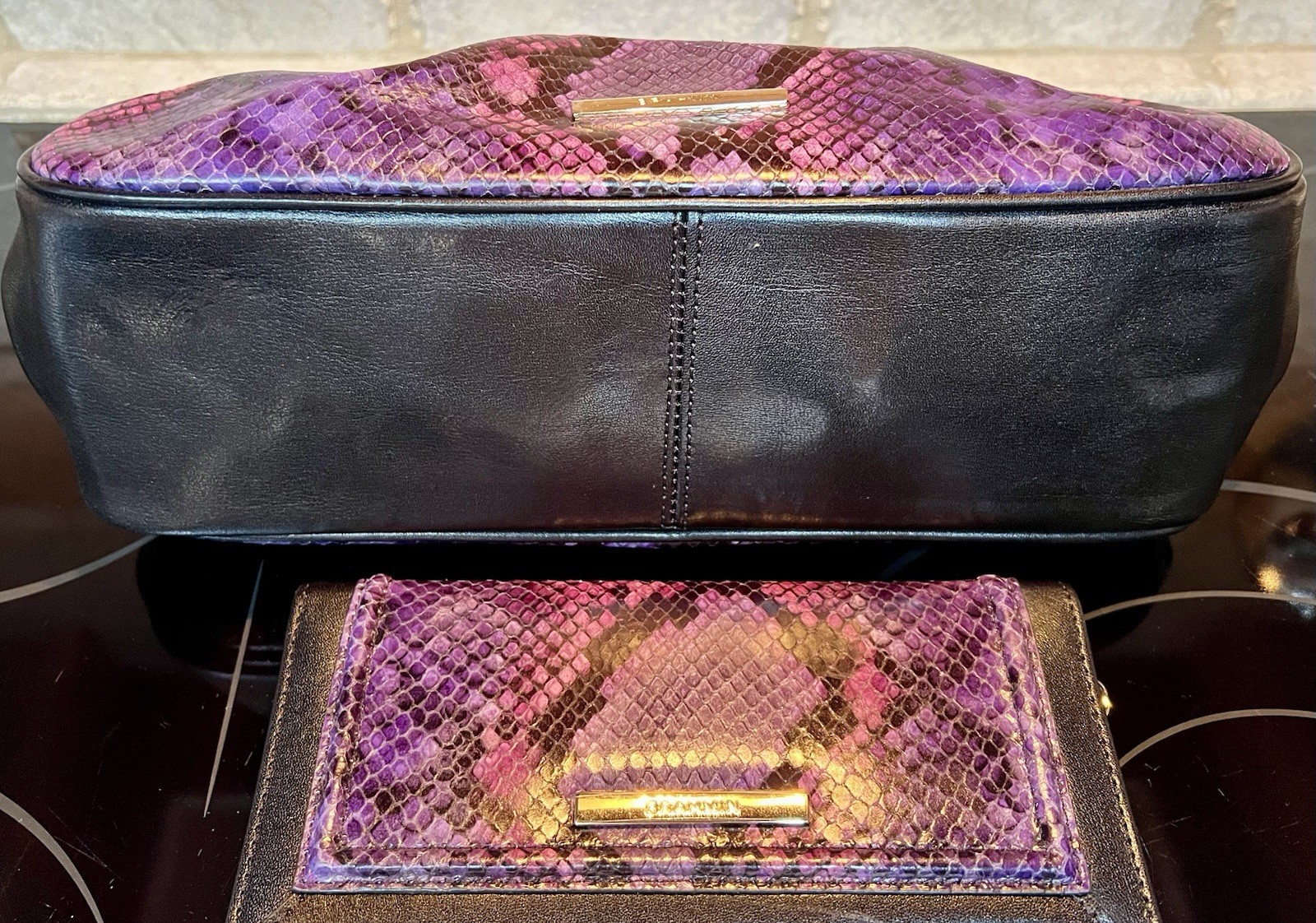 NWT Brahmin Emmett Purple Potion Winterlight Frame Satchel & Matching Ady Wallet
