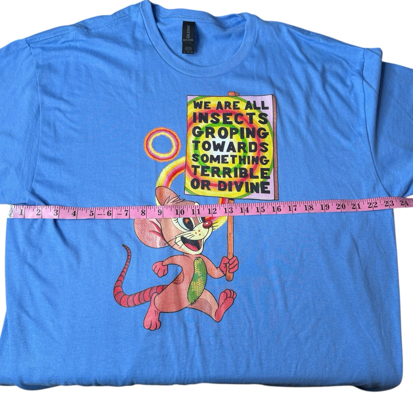Webworm David Farrier Merch WE ARE ALL INSECTS Graphic T-Shirt XL – Blue