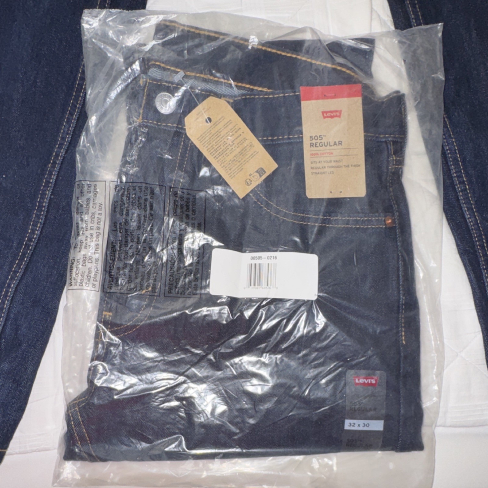 Levi’s Regular Fit Men’s Jeans Dark Blue Denim 505 Series 2 Pairs