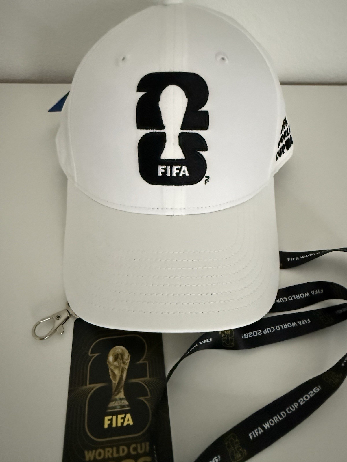 FIFA World Cup 2026 White Logo Embroidered Official Snapback Soccer Hat New