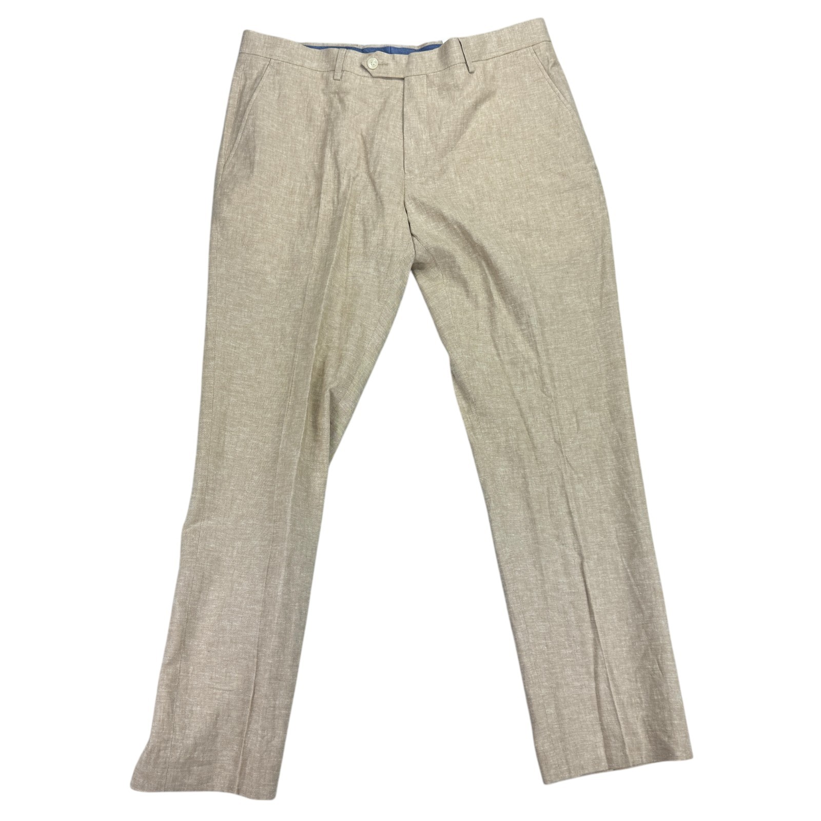 Tommy Hilfiger Mens Hall Modern Fit Linen Blend Suit Pants Tan 36×30