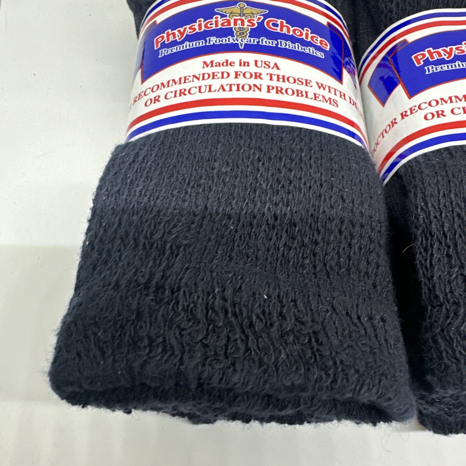 9 Pairs PHYSICIANS CHOICE Mens Size 9-11 Diabetic Crew Socks 3 Black 6 Blue NWT