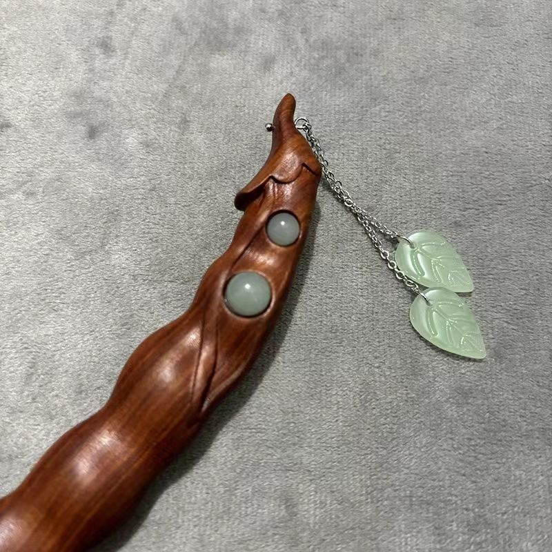 Vintage Red Sandalwood Hairpin Simple Chinese Style Hair Stick Accessories