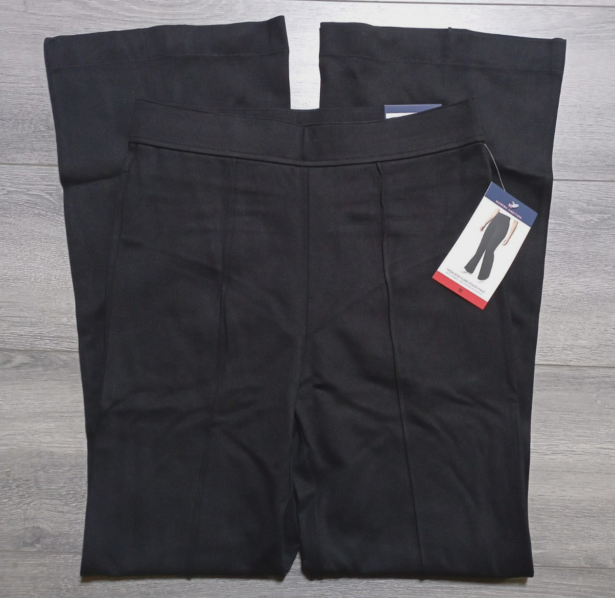 Modern Ambition High Rise Flare Ponte Pant Womens Medium Black Pull On Trousers