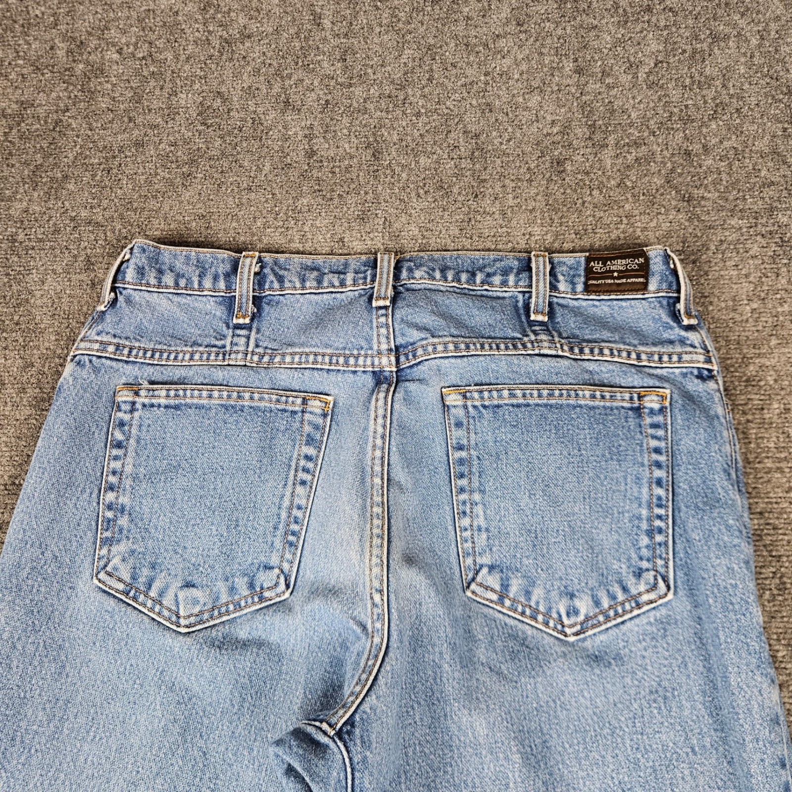 All American Clothing Co Mens Straight Leg Jeans Blue Cotton Made in USA