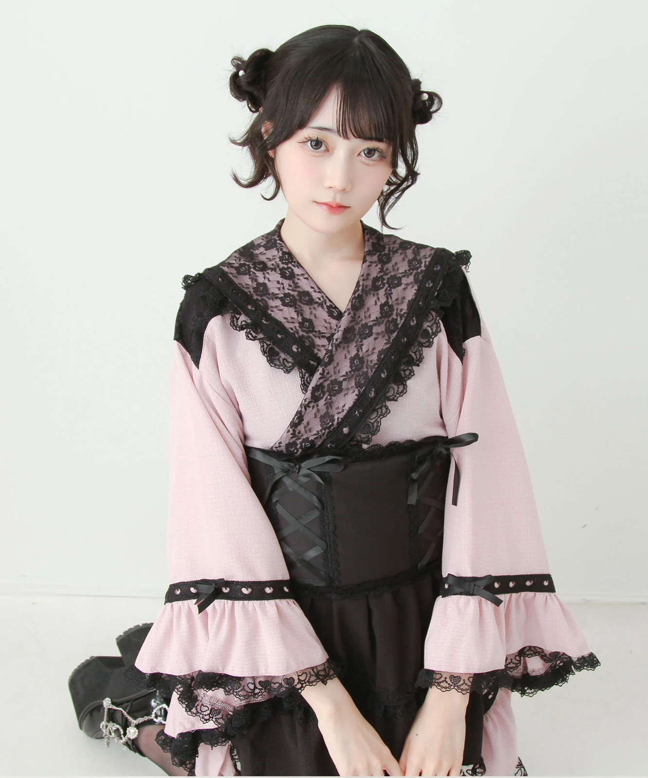 BULK BUY Heart Lace Ruffle Sailor Mini Yukata Jirai New