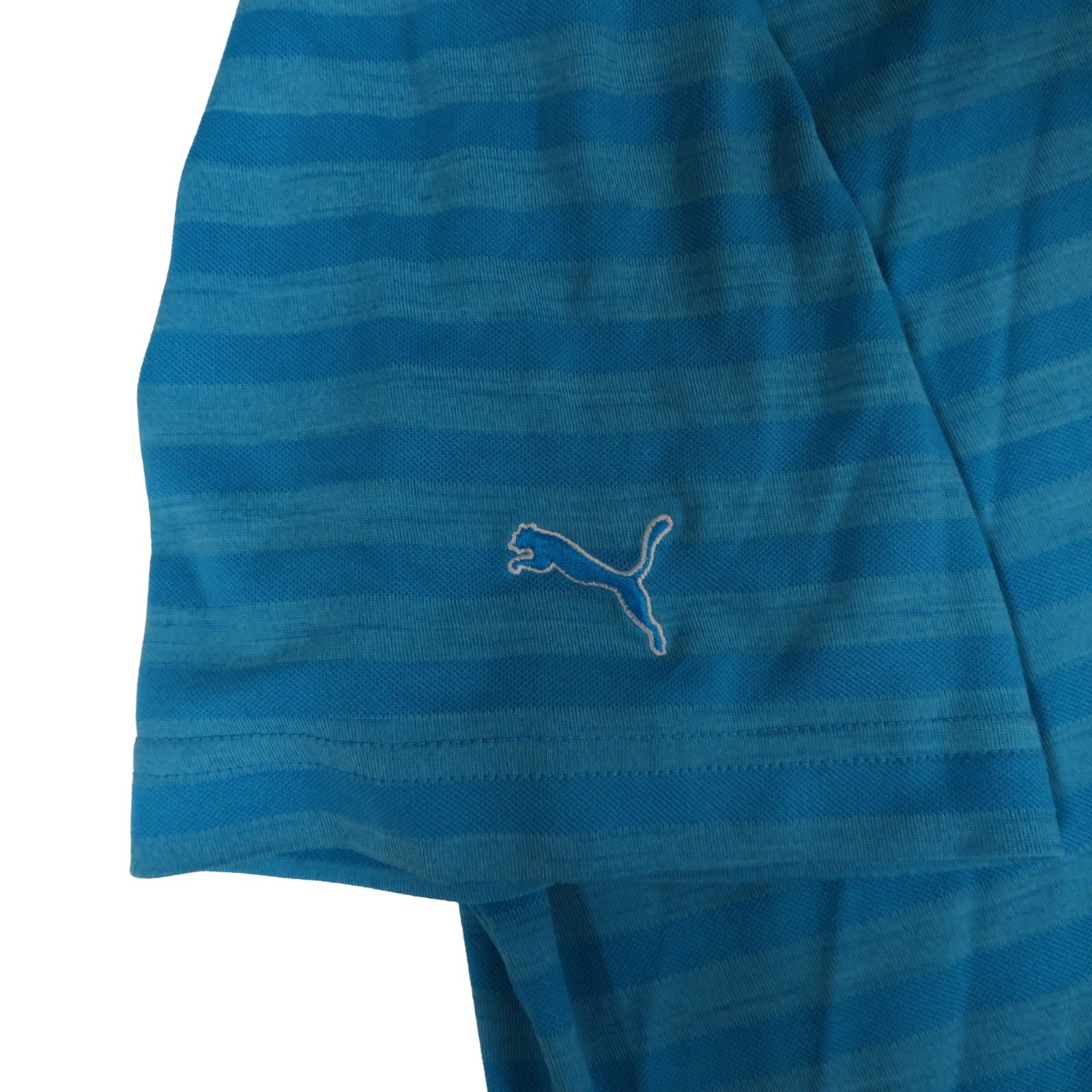 PUMA Cobra Embroidered Performance Stretch Striped Golf Polo Shirt Men’s Medium