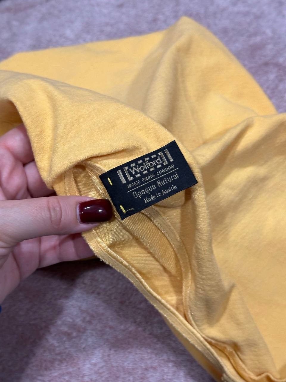 Wolford Sexy Vtg Opaque Naturel Yellow Bodysuit Stretch Top Sz S