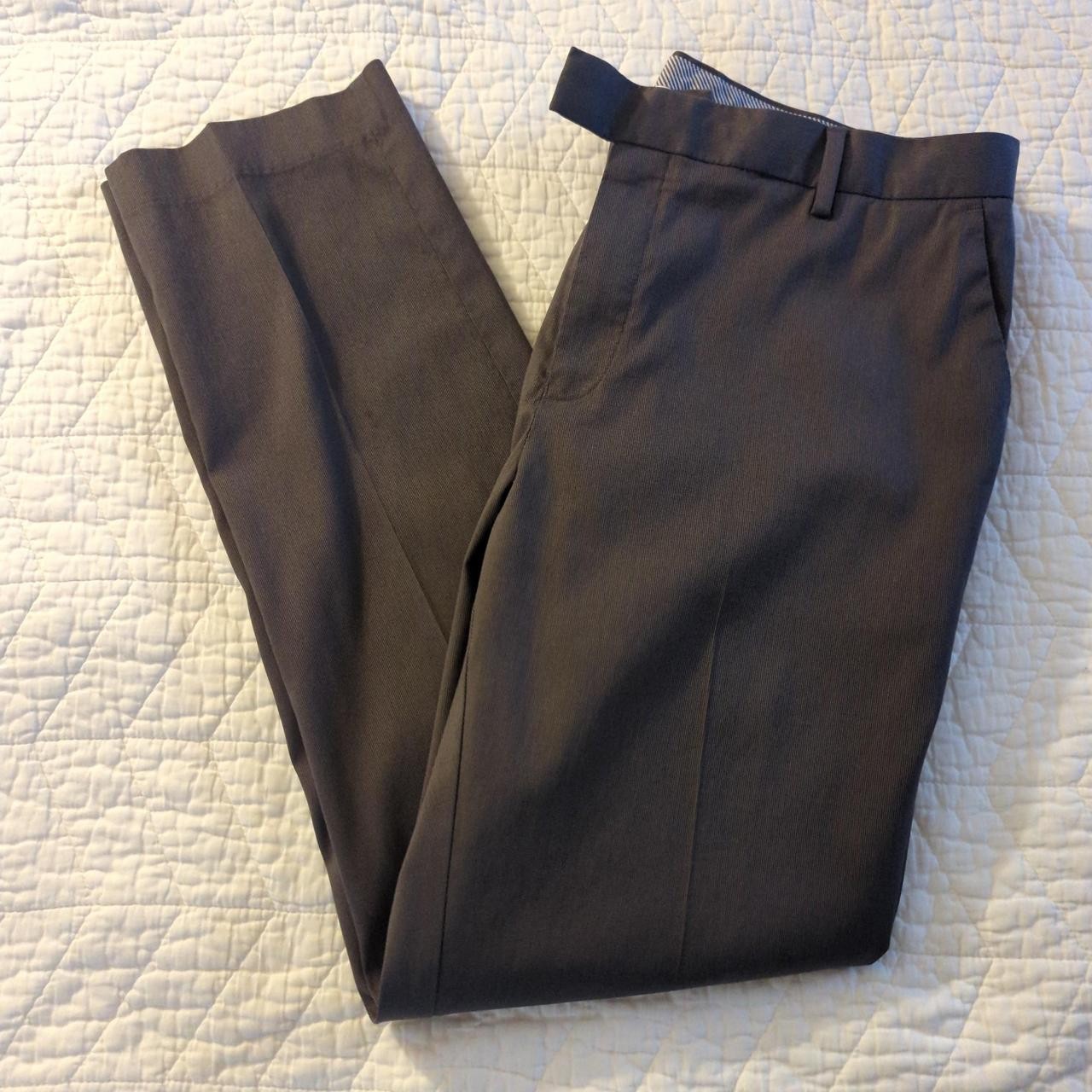 Charles Tyrwhitt Men’s Smart Texture Dress Pants – Gray 36×32 Slim Fit
