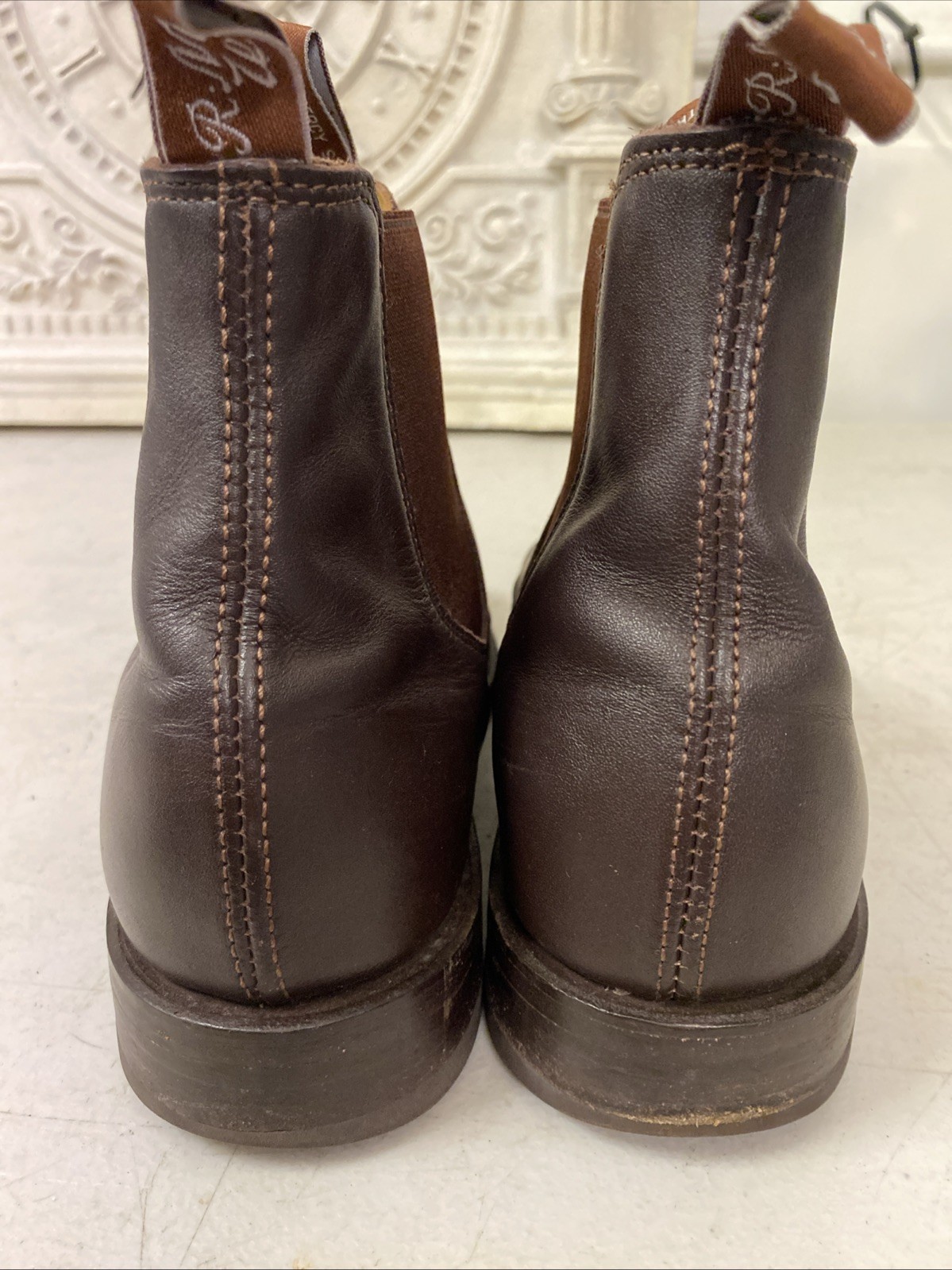 Mens RM Williams Comfort Craftsman Leather Pull On Chelsea Ankle Boots 9 1/2GCF