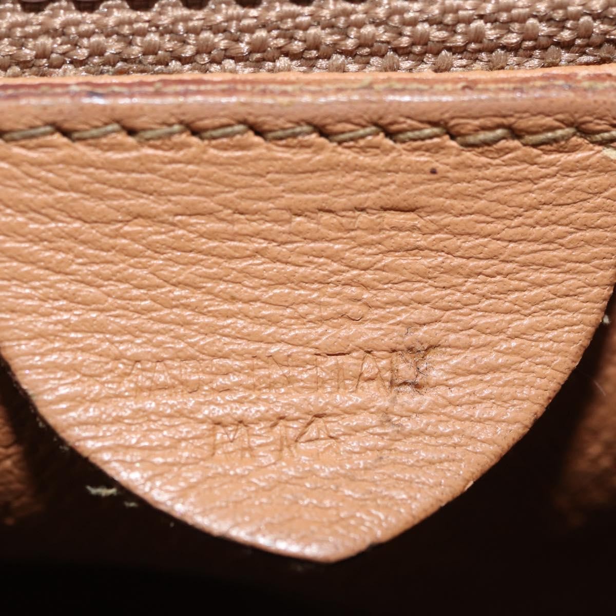 CELINE Macadam Canvas Backpack PVC Leather Brown Gold Auth bs35412