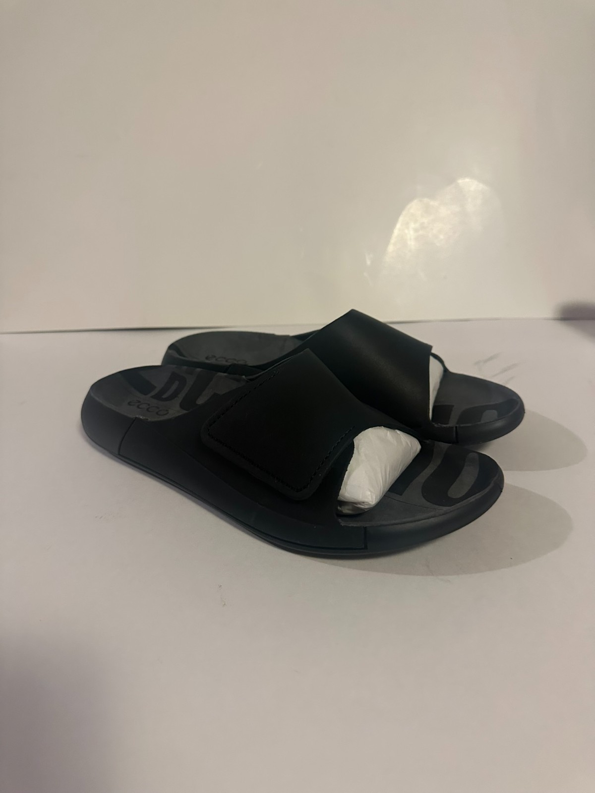 New Ecco Men’s Black 2nd Cozmo Slippers Size 8-8.5 US 500914