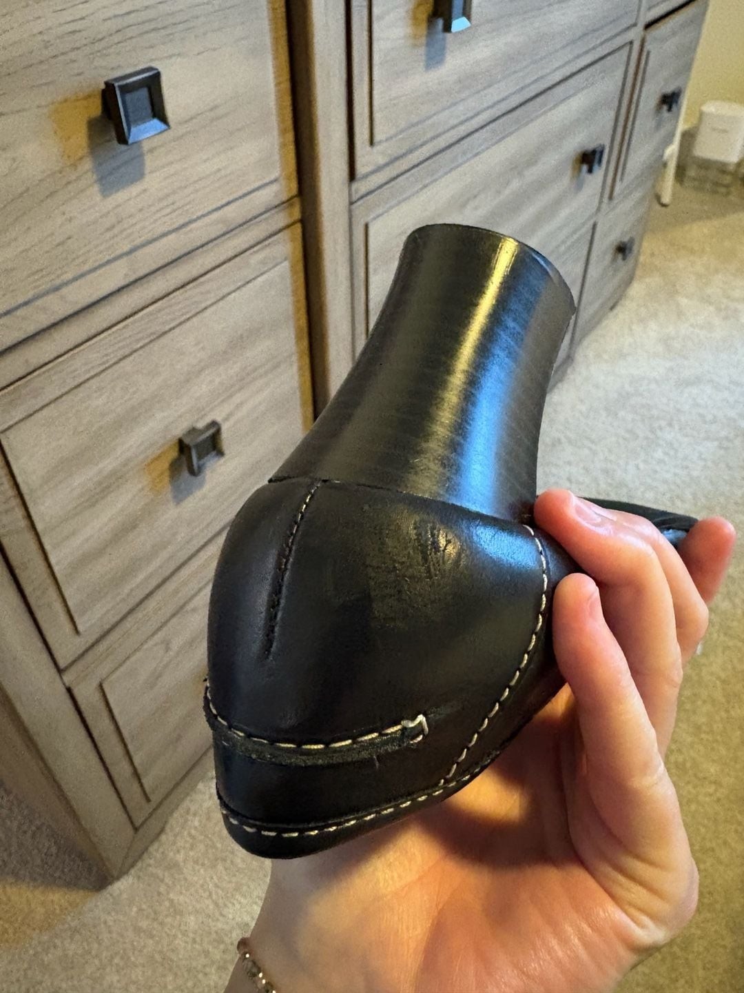 Vintage Y2K Croft & Barrow Black Leather Loafer Pump Heels