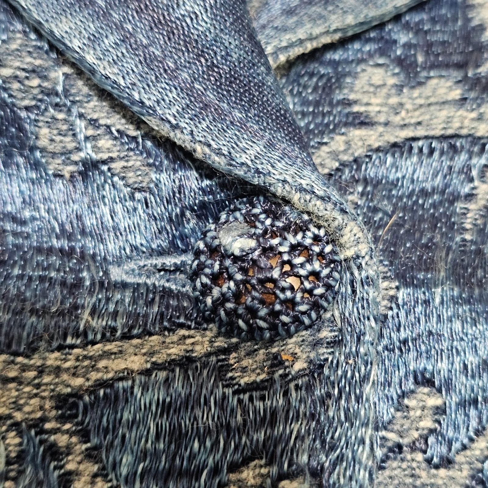 Flashback Couture Blazer Women Size M Blue NWT 2005 Y2K Crochet Boho Cottagecore