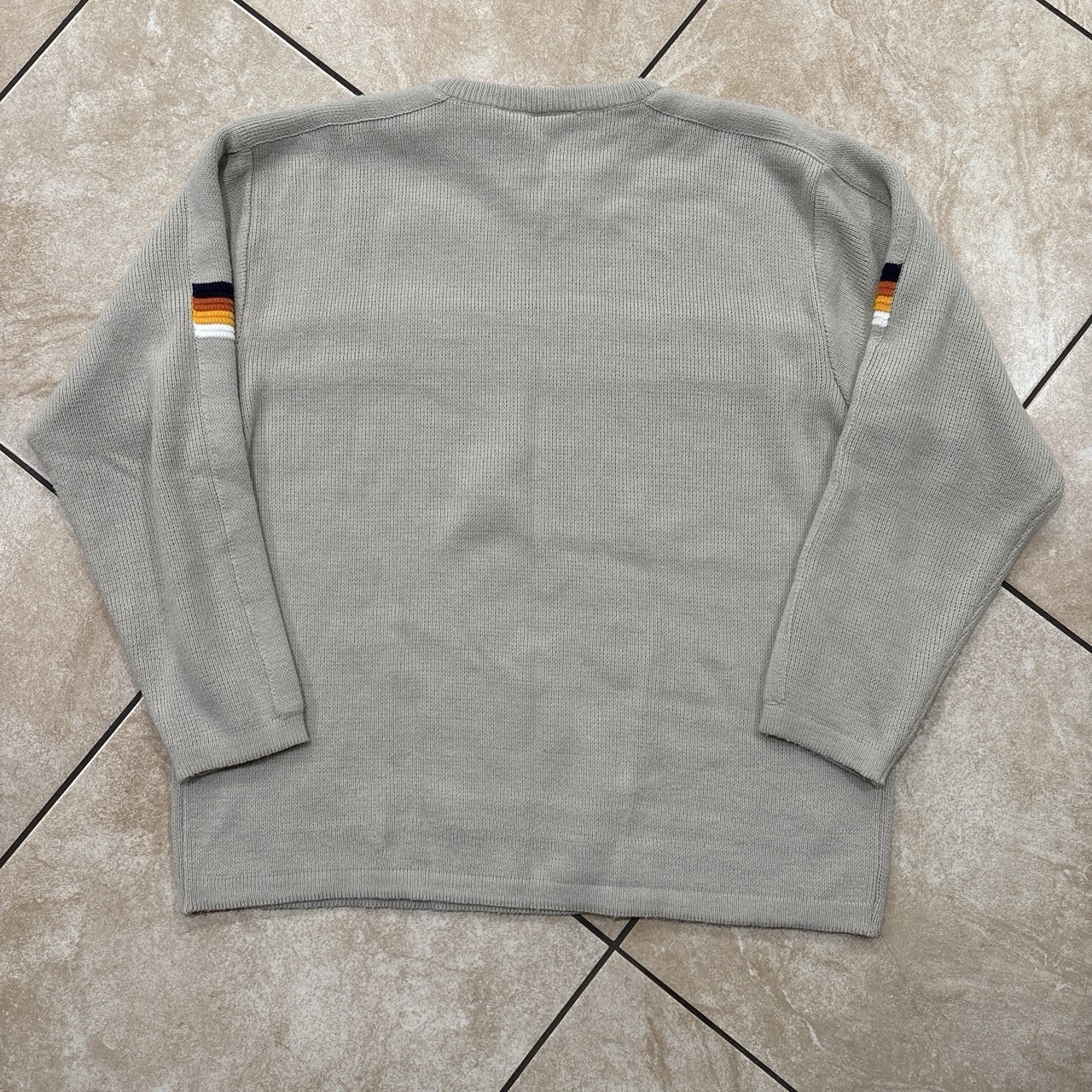 Y2K 2000s Cream Vans Striped Sweater Size XL