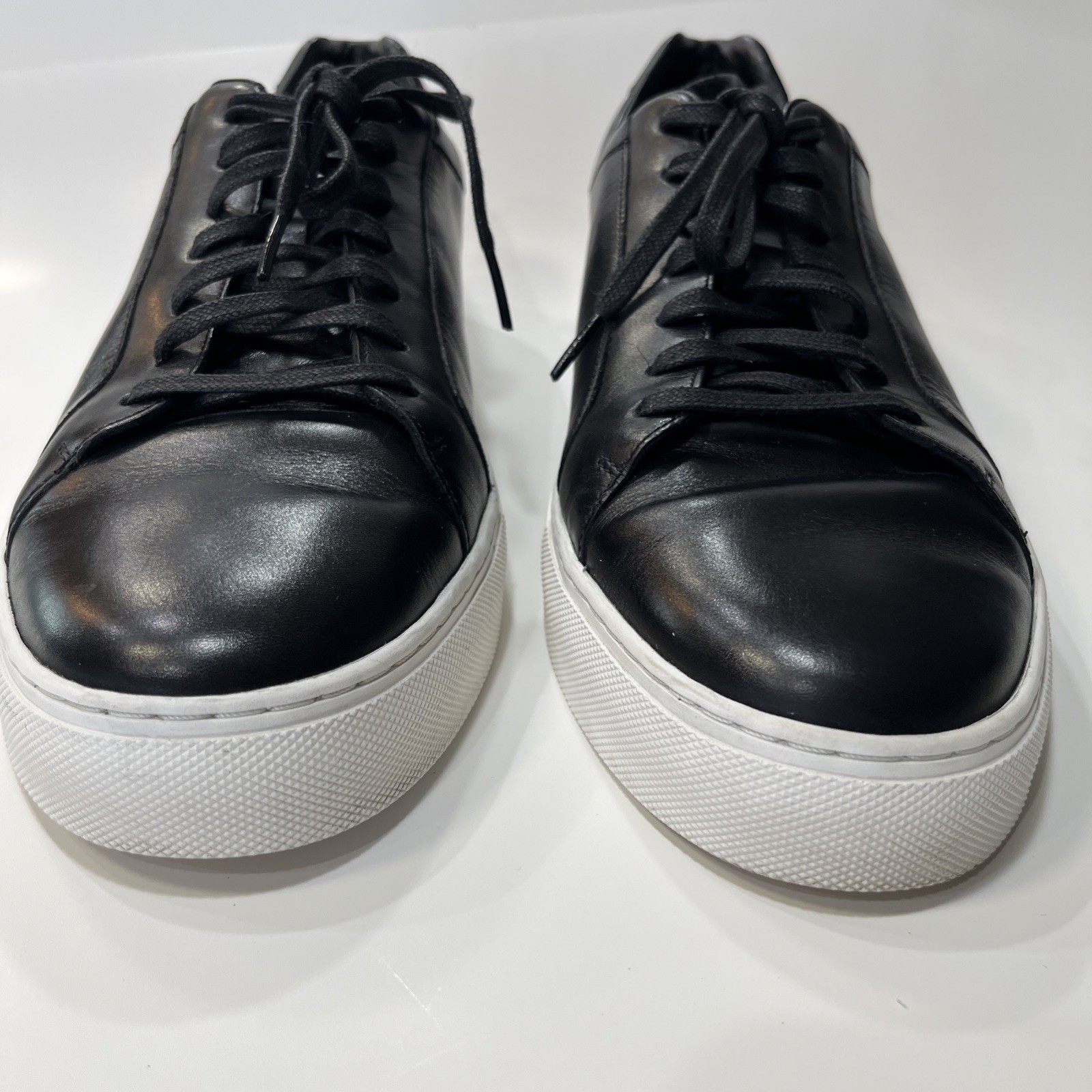 Cole Haan Men’s Leather Lace-Up Casual Sneakers Black/White, US 13 M