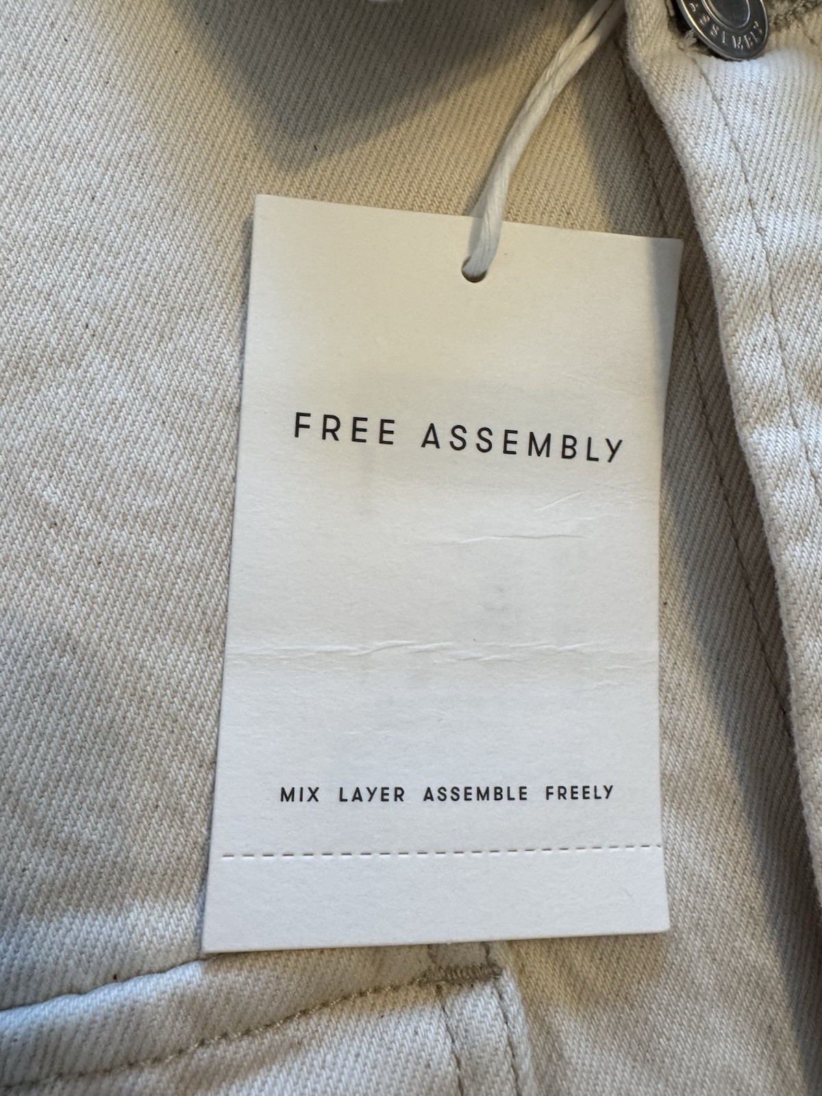 Free Assembly Men’s Canvas Barn Jacket Corduroy Collar Chore Coat Cream XL NWT