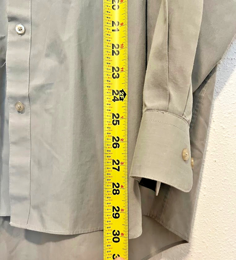 Vintage Alberto Celini Shirt 18 36/37 2XL 3XL Light Olive Sage Gray Dress Button