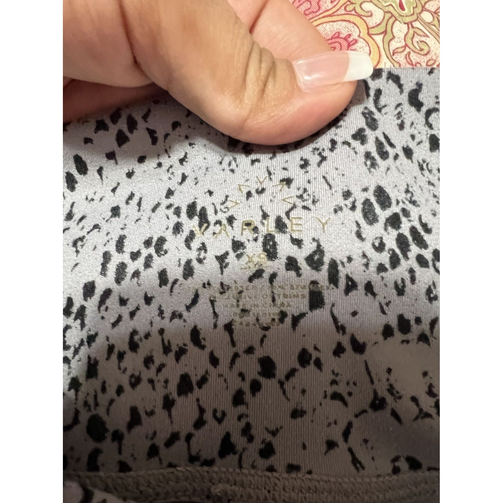 Varley Gray Silver Snakeprint Animal Print Century Leggings Size XS