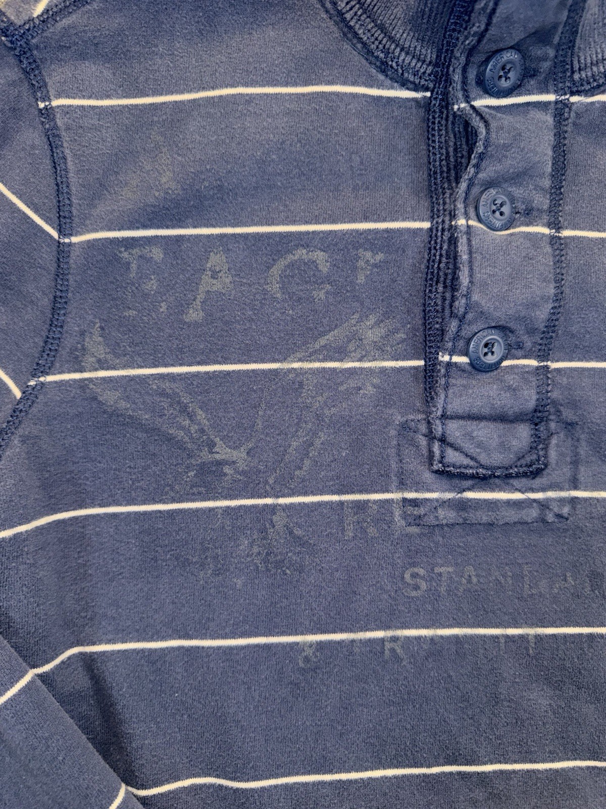 American Eagle Vintage Fit Pullover Sweatshirt Men’s Size M Blue Striped AE77