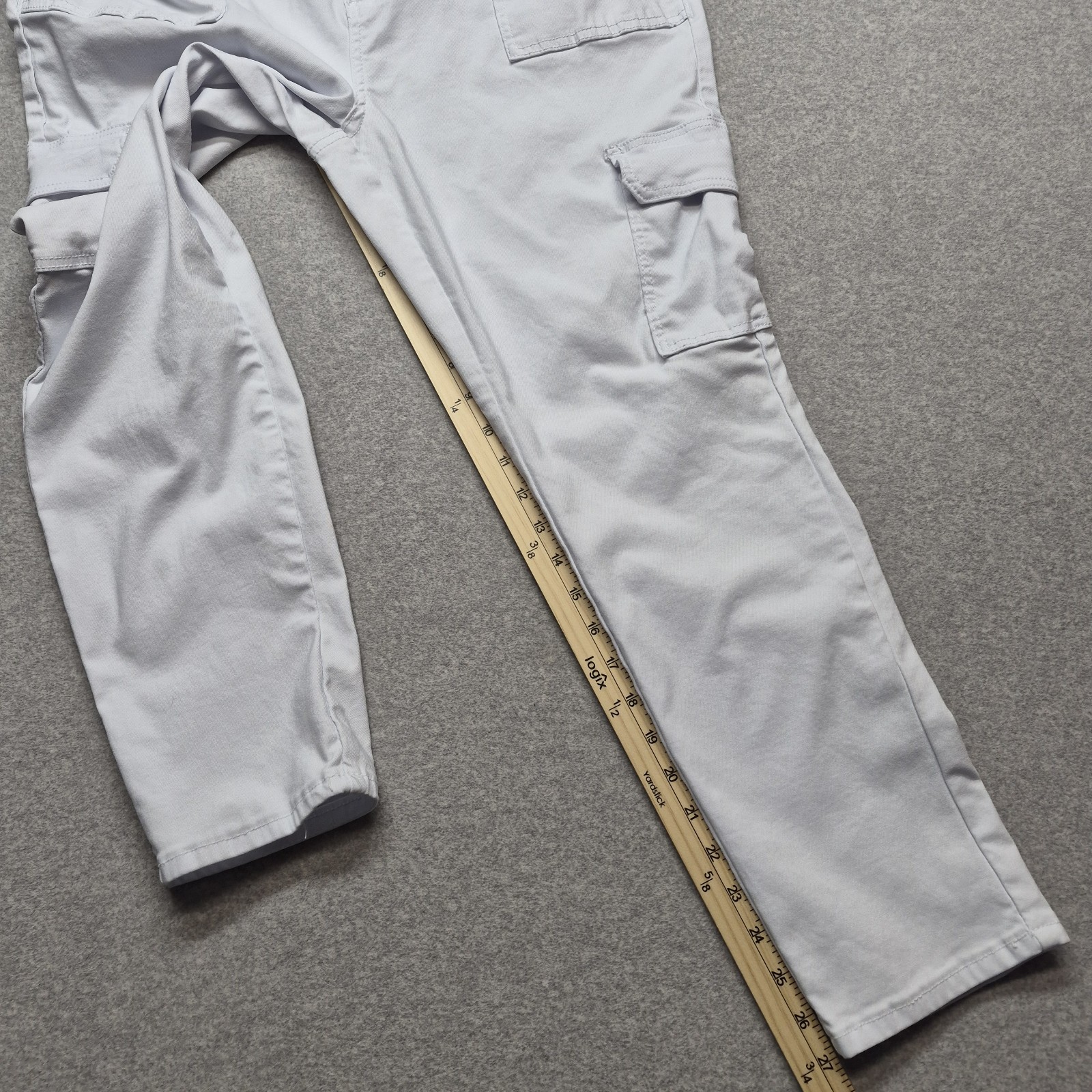 Blue Savvy White Cargo Pants Womens 22 Utility Tactical Stretch High Rise