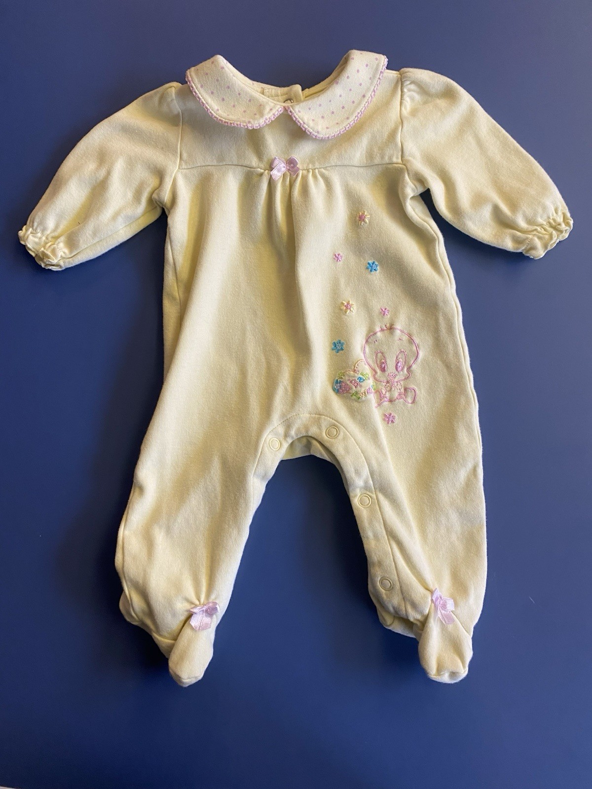 Vintage Looney Tunes Baby Tweety Baby Girl One Piece Size 3M See Desc.