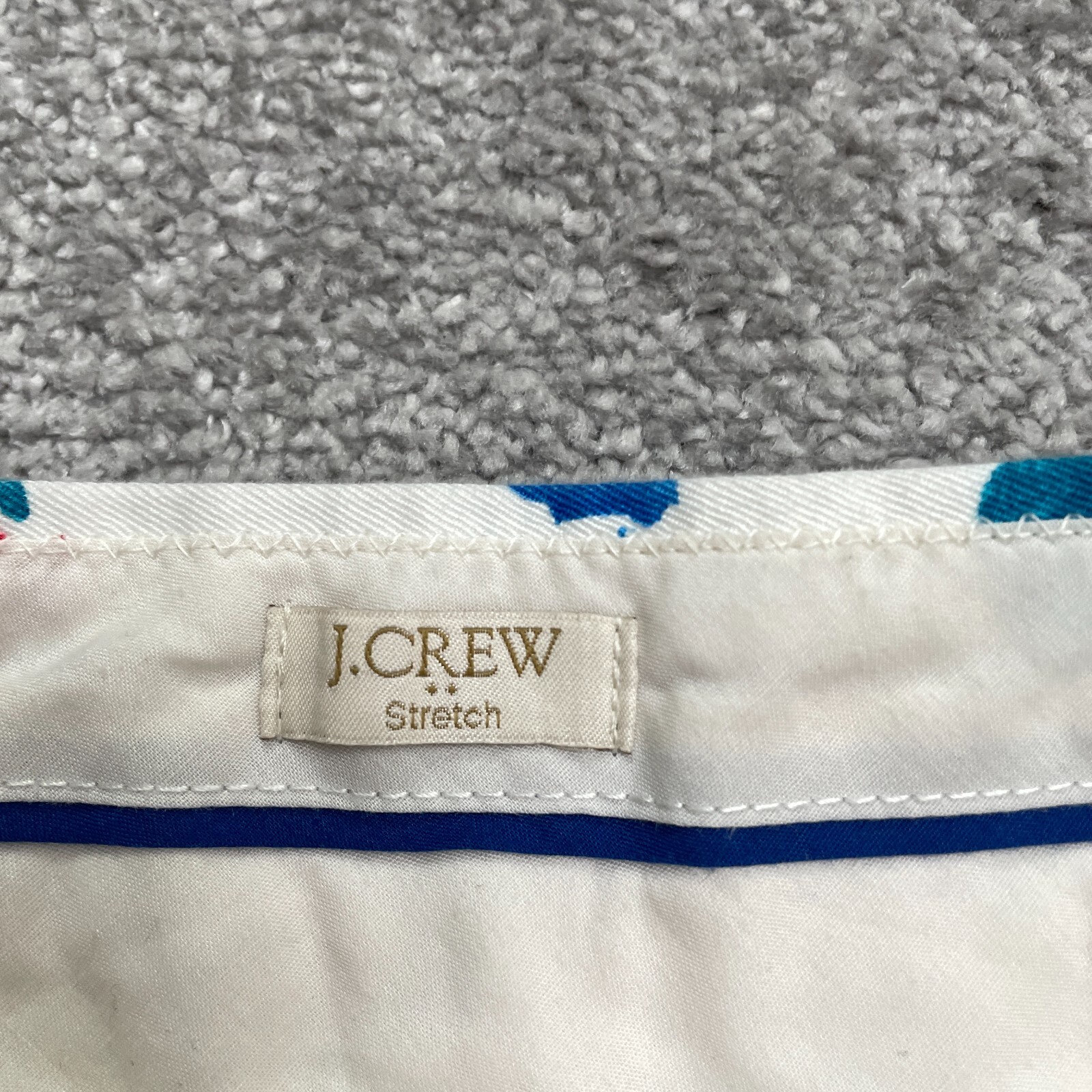 J.Crew Stretch Bermuda Casual Shorts Womens 00 White Floral Mid Rise Cotton 3″