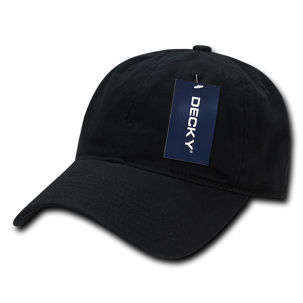 Black Plain Solid Blank Washed Cotton Polo Style Low Crown Baseball Ball Hat Cap