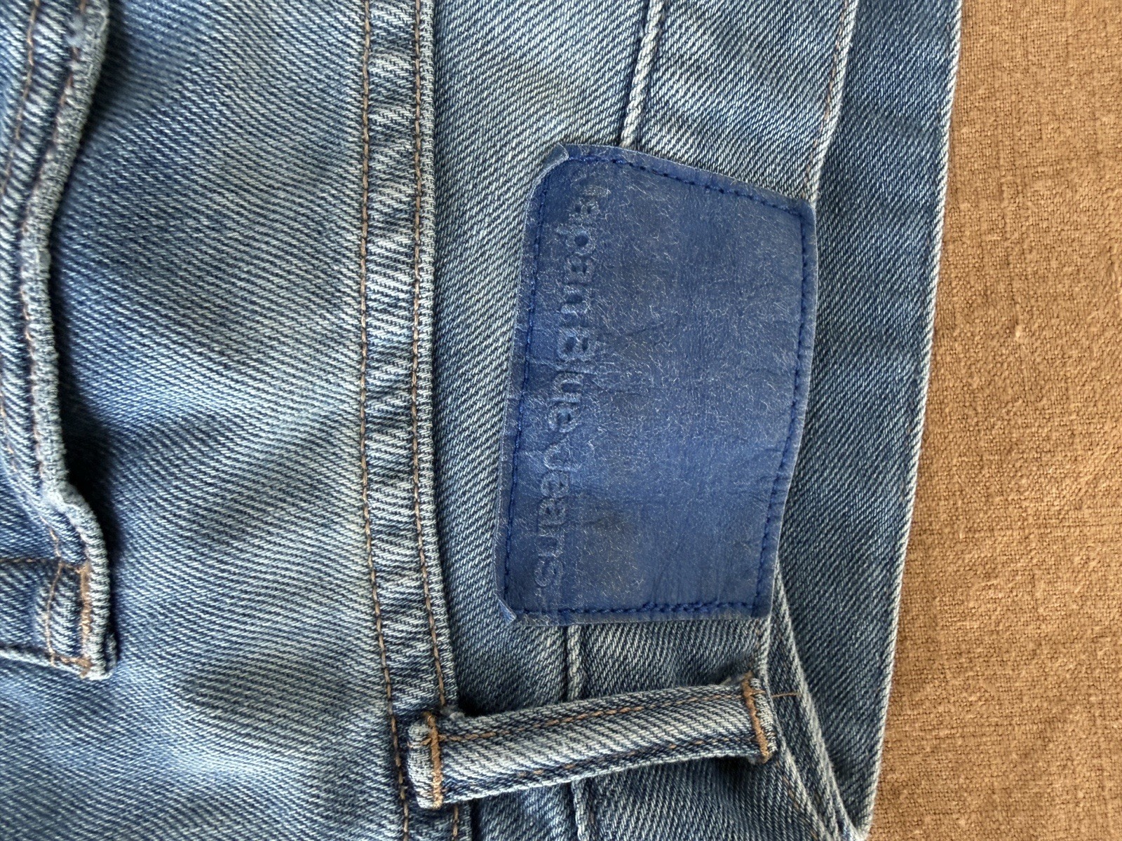 Japan Blue Jeans Men’s Wide-Leg Light Wash Denim Jeans Mid Rise