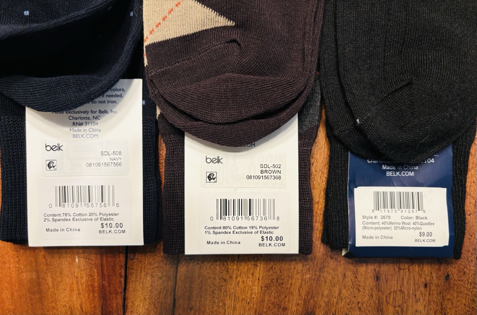 Saddlebred Men’s Dress Socks 3 Pairs-Navy, Black, & Brown/Multicolor 8-12