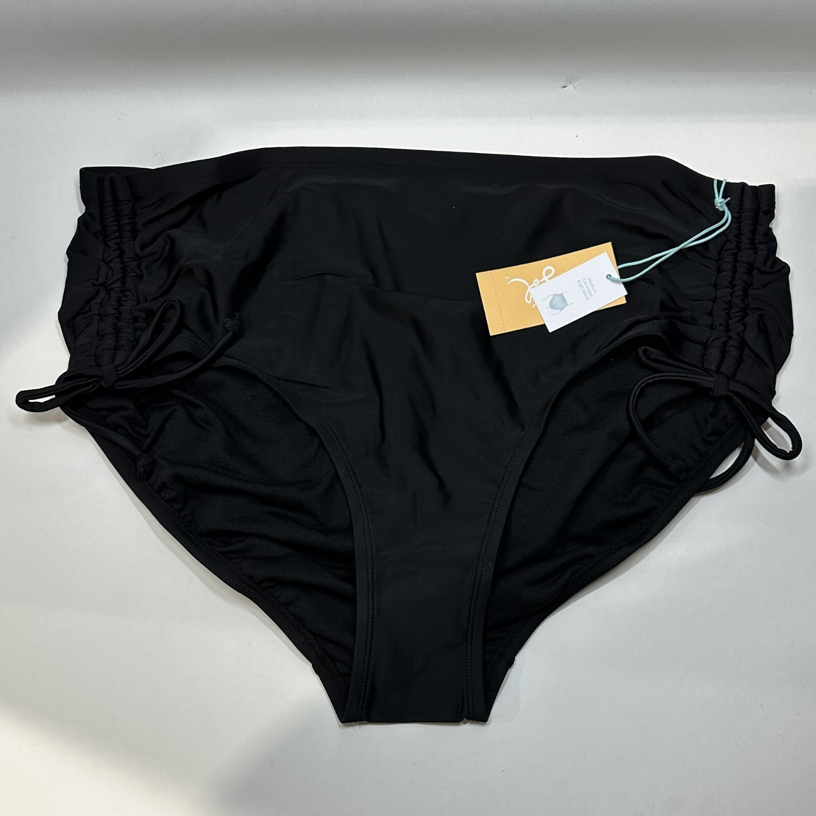 Women’s High Waist Side-Cinch Bikini Bottom – Kona Sol Black X