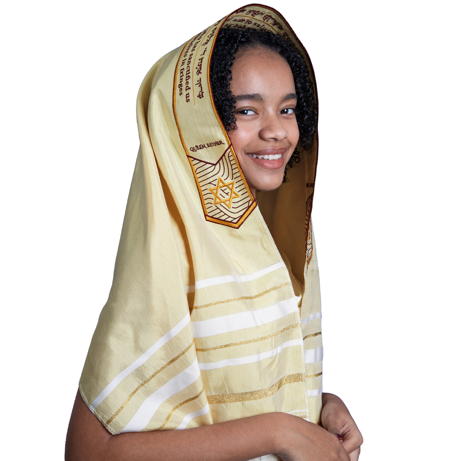 HalleluYAH Queen Esther Tallit Prayer Shawl 72″x 22″ with Bag | Designed in IL