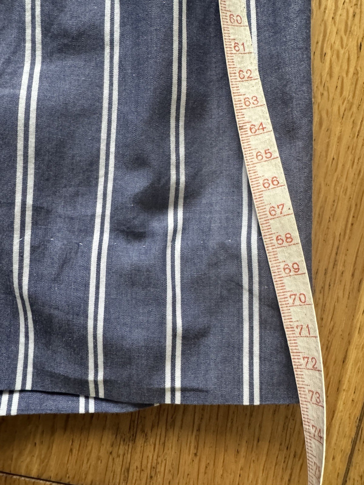 Vintage J.G. Hook Blue & White Stripe Button Front Midi Skirt UK 8 100% Cotton