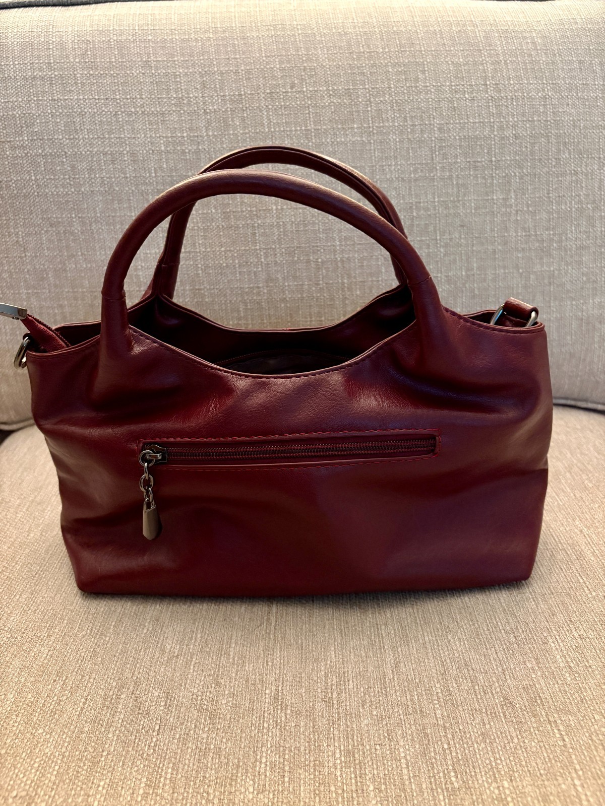 NWOT Vintage Burgundy Leather Satchel