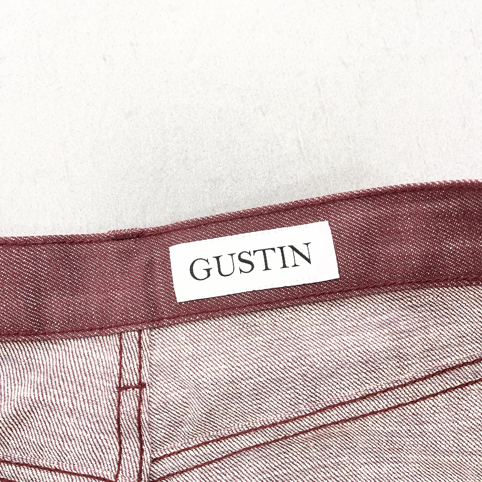 Gustin Jeans Mens 32×34 Red Straight Regular Fit Button Fly Denim Made USA
