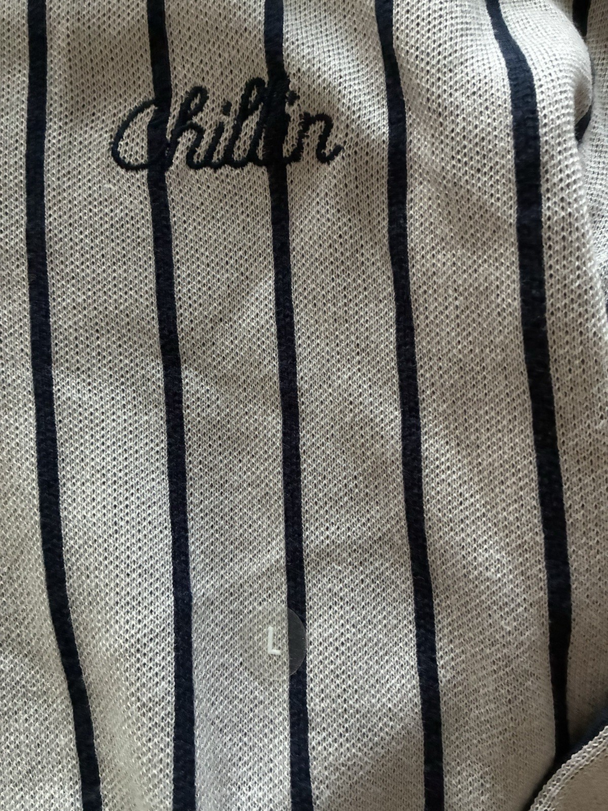 pacsun chillin long sleeve white navy mens large striped