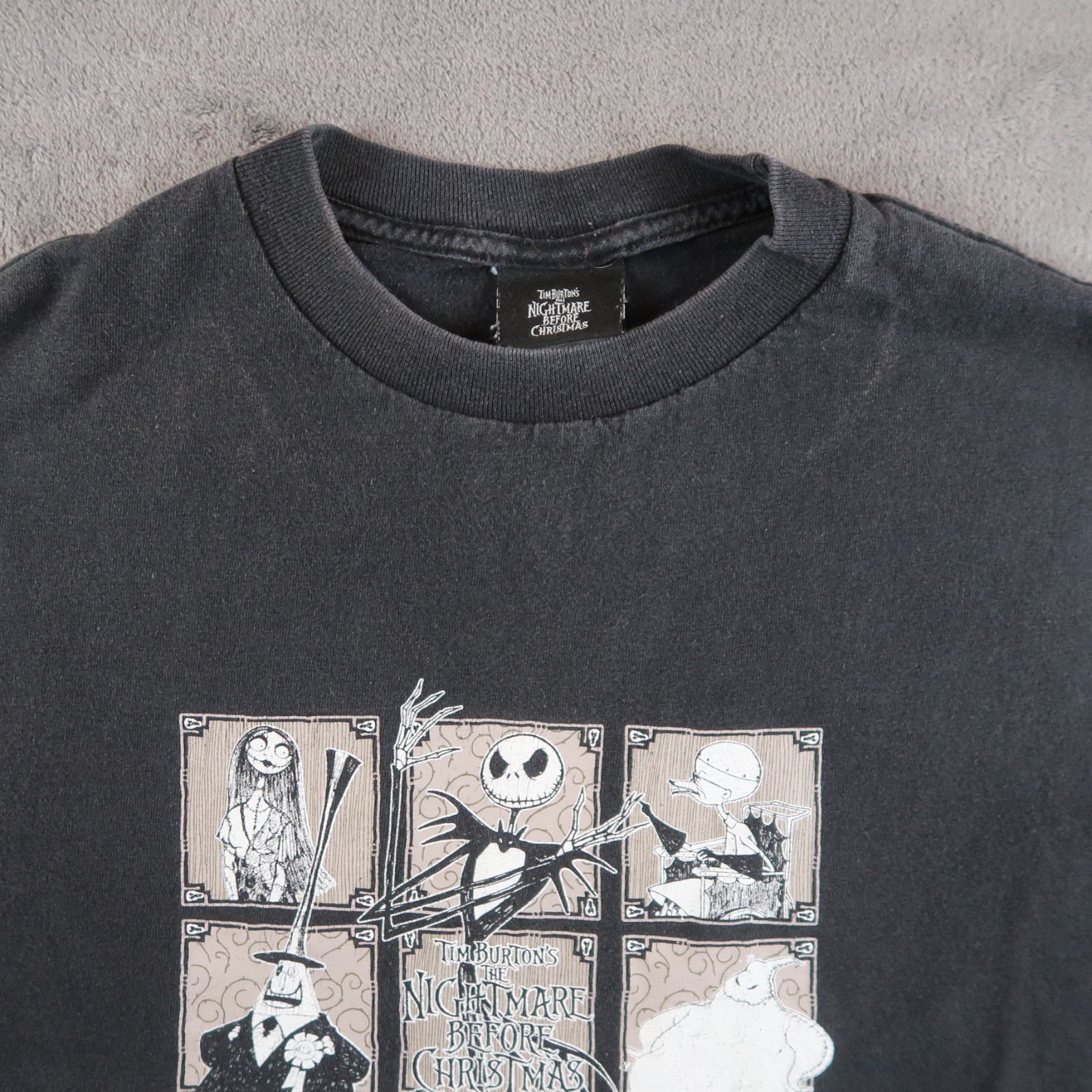 Vintage Nightmare Before Christmas T Shirt Mens M Black Tim Burton Jack Giant