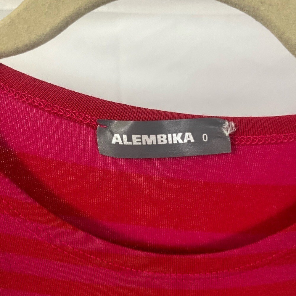 Alembika Women’s Striped Jersey Pink Sleeveless Tunic Top- Size 4