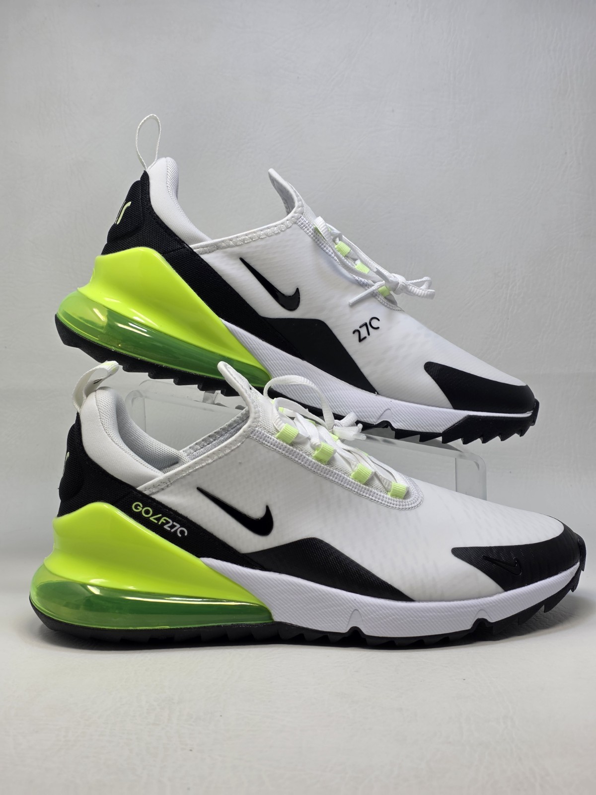 Nike Air Max 270 Golf Sneakers White Black Volt CK6483-105 Mens Size 10.5 New