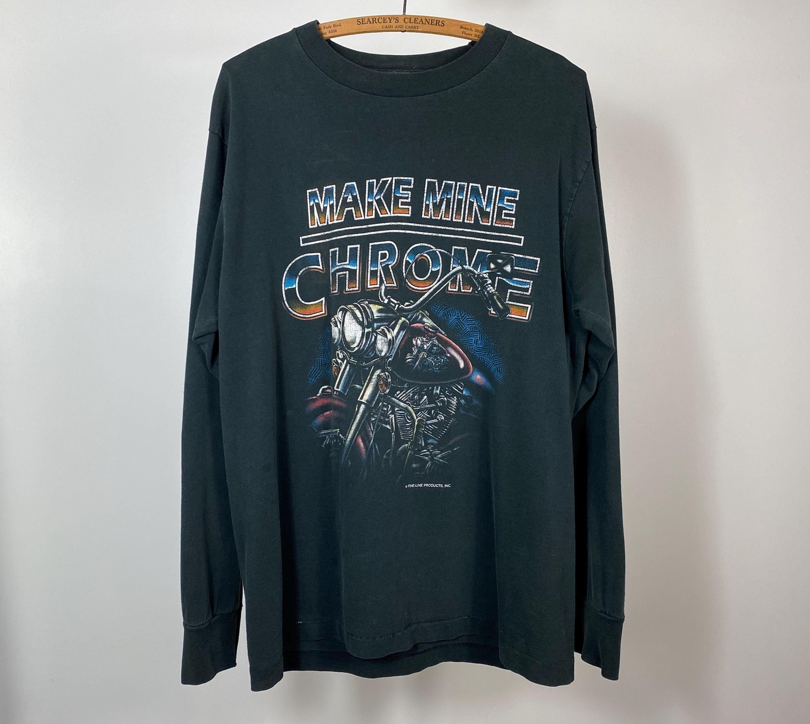 Vintage 90s Biker Graphic Tee: Make Mine Chrome Long Sleeve