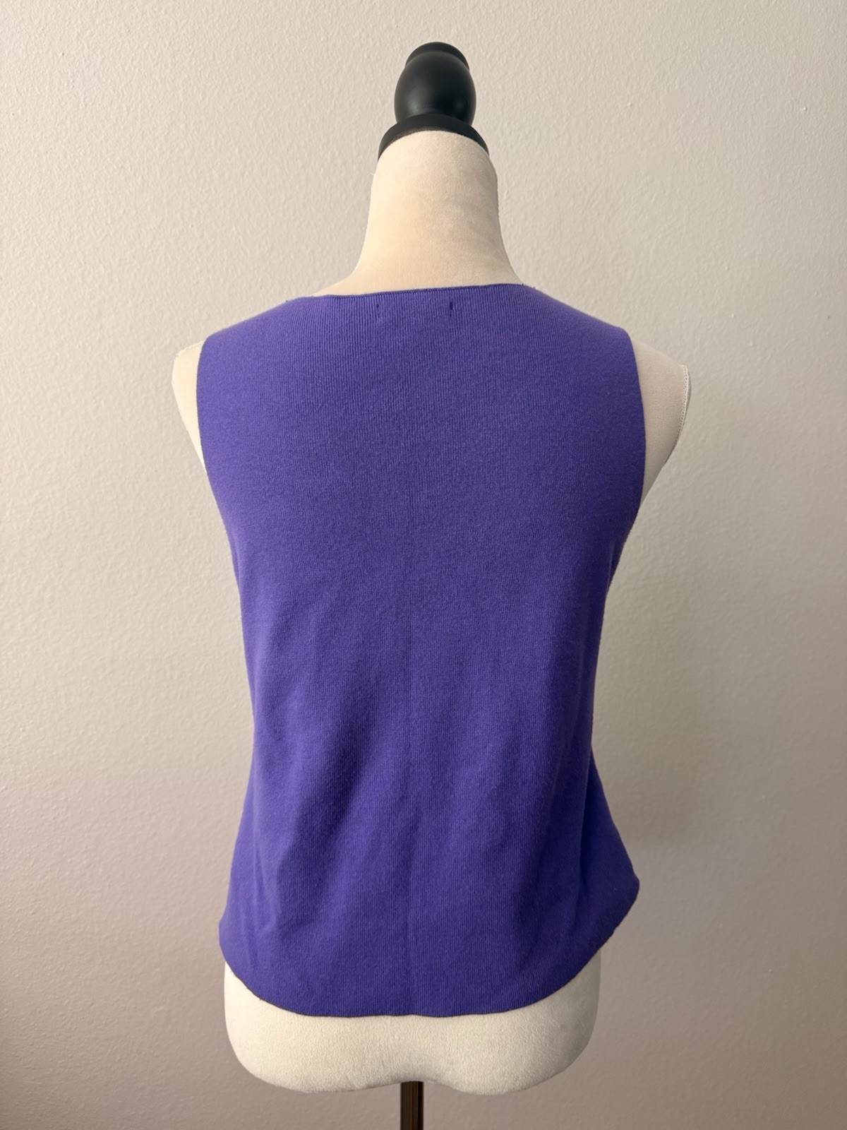 Alfani Purple Knit V-Neck Sleeveless Tank Top Size Small