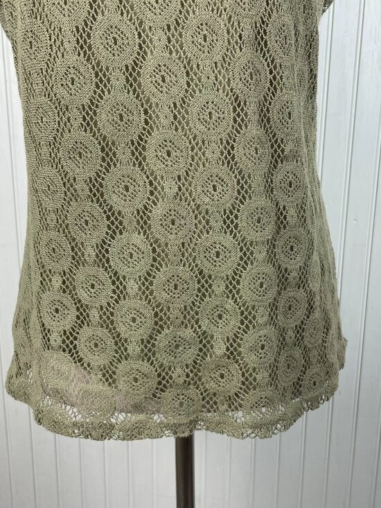 Vintage Y2K Axcess Liz Claiborne Lace Crochet Top Size Medium Fairy Grunge Boho