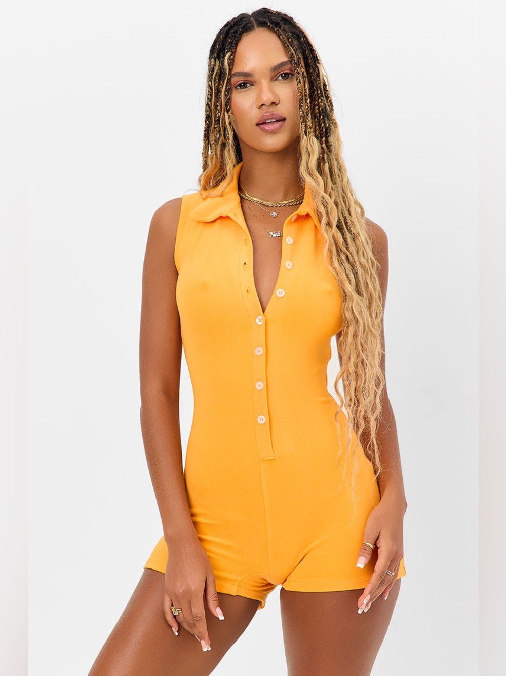Frankies Bikinis Jane Terry Romper Sundown Medium