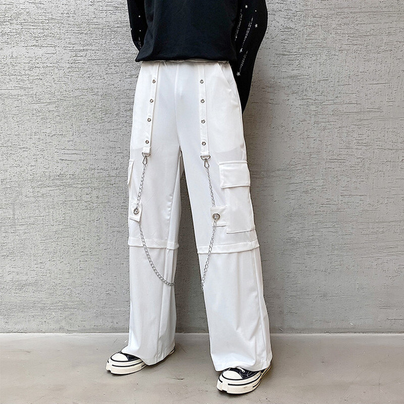 Casual Men’s Punk Harem Pants Hip Hop Rave Gothic Visual Rock Chain Trousers