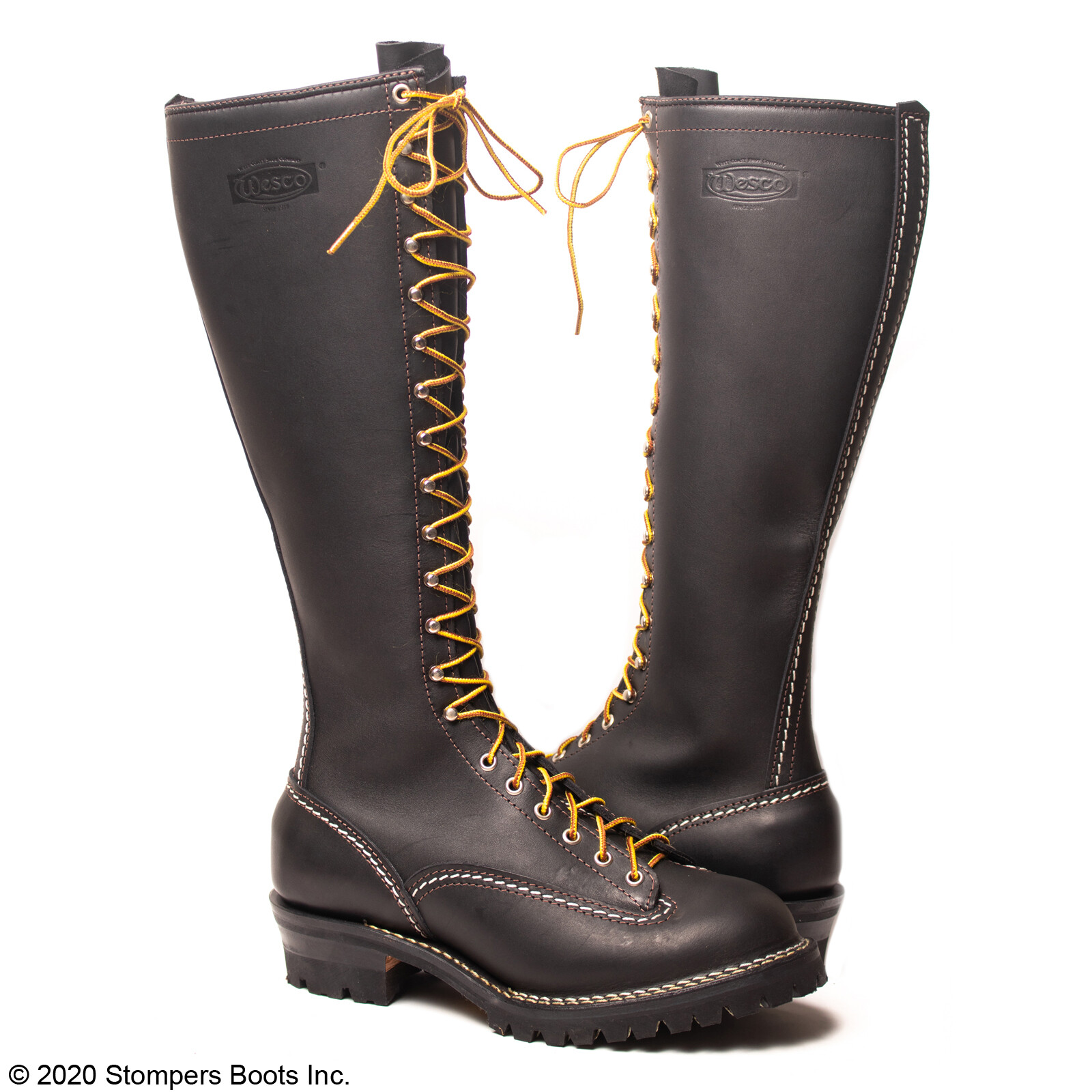 Wesco 18″ Black Jobmaster Boots with Nickel Hardware BK118100
