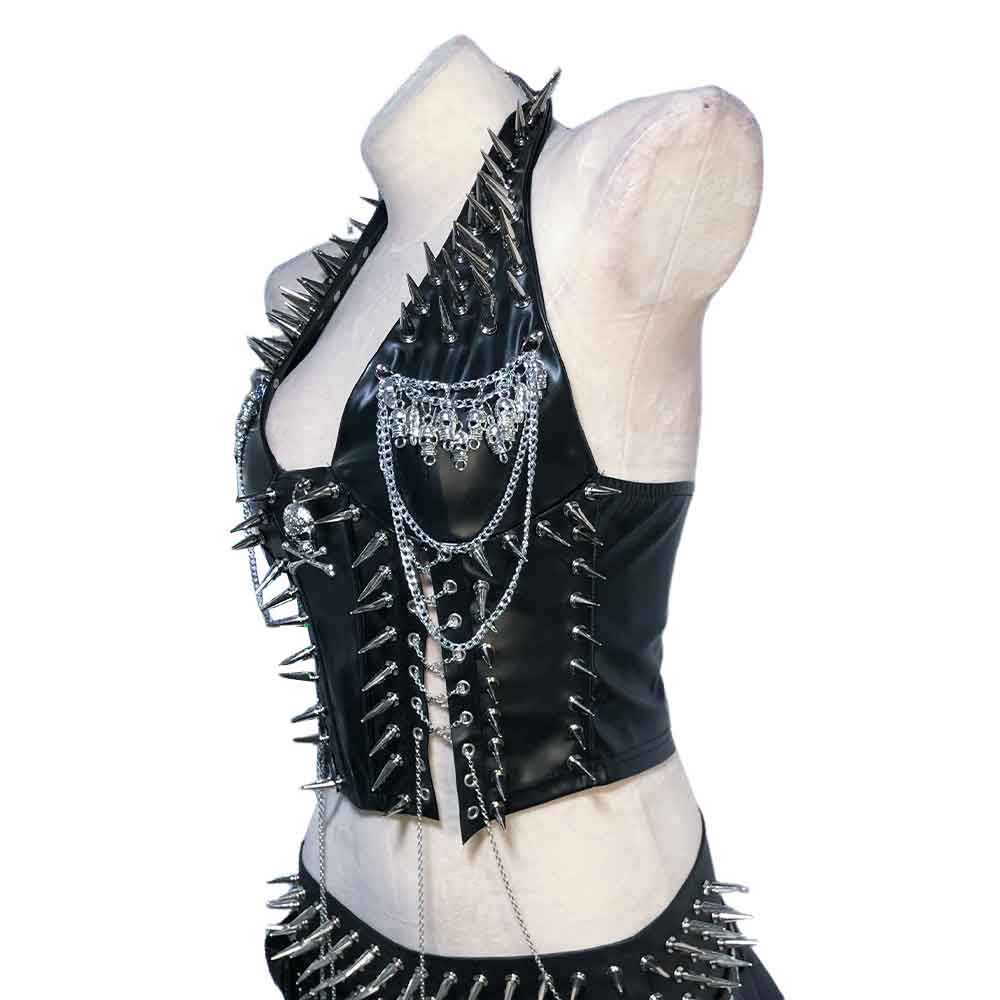 Goth Tops ALT Gothic Tank Y2K Punk Rock Clothes Grunge Spiked Emo Clothing
