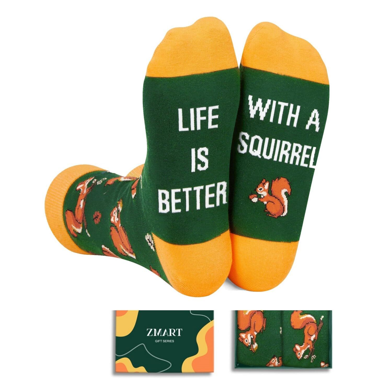 Zmart Funny Socks Squirrel Gifts for Squirrel Lovers Fun Squirrel Socks Stock